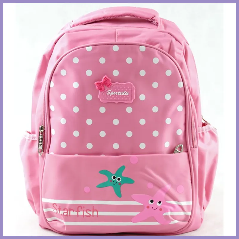 Nagyméretű gyermekhátizsák tengericsillaggal, rosé lupusbag-hu 1