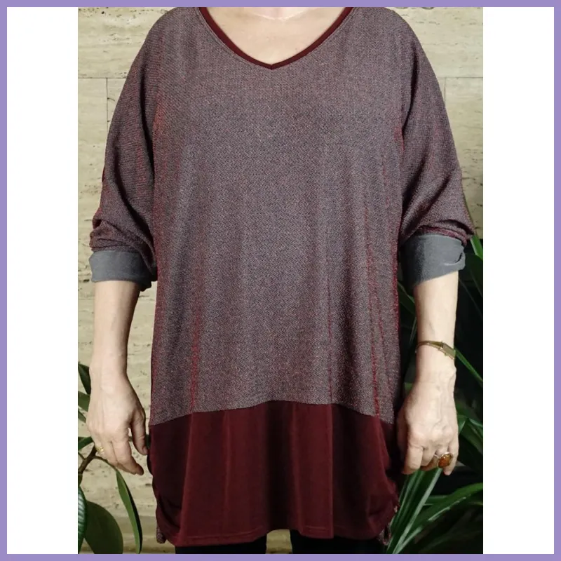 Nagyméretű női alkalmi felső, bordó lupusbag-hu 1