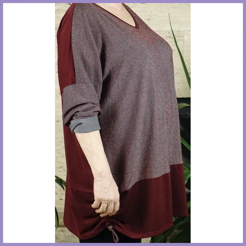 Nagyméretű női alkalmi felső, bordó lupusbag-hu 2