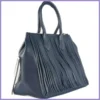 Nagyméretű rojtos kézitáska, műbőr, kék lupusbag-hu 3
