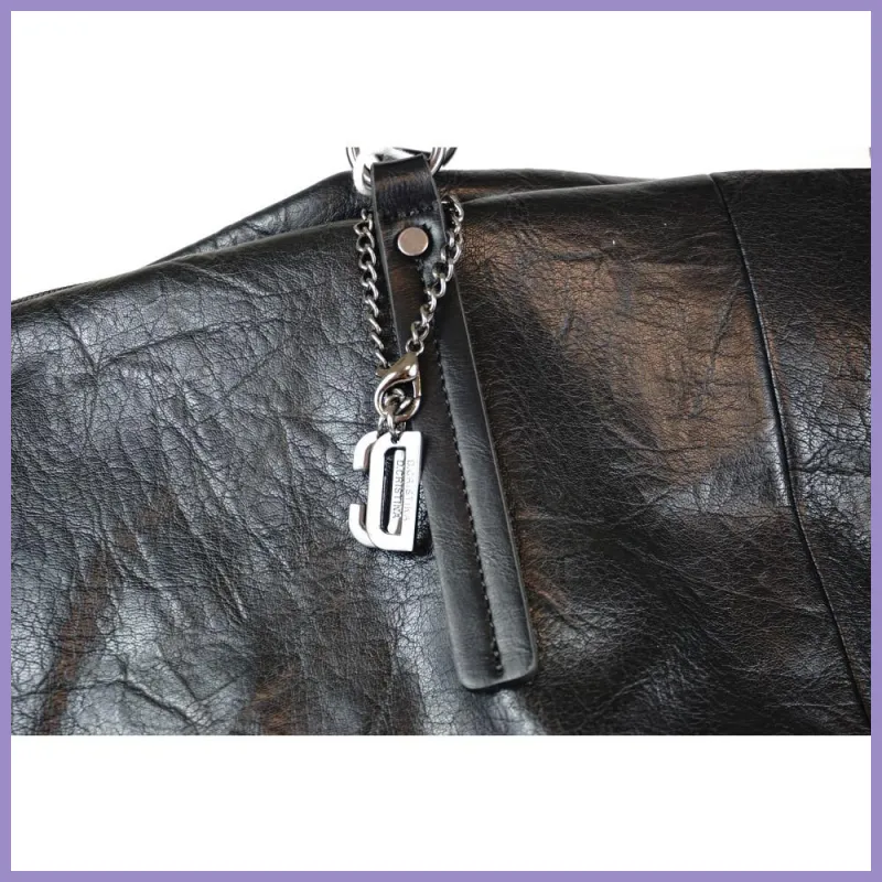 Női egyszerű shopper válltáska, műbőr, fekete lupusbag-hu 6