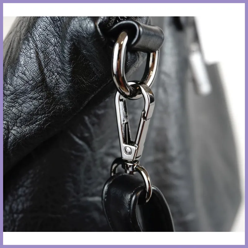 Női egyszerű shopper válltáska, műbőr, fekete lupusbag-hu 8