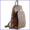 Női hátitáska (válltáskaként is hordható), elöl nagy zseb, műbőr, khaki lupusbag-hu 2