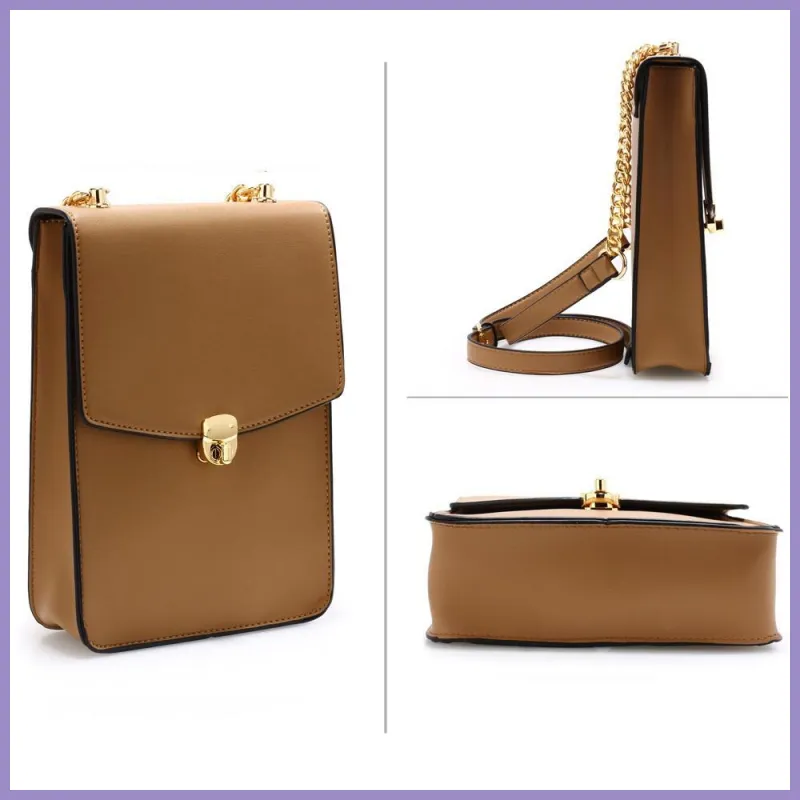 Női keresztpántos fém csattal, műbőr, bézs lupusbag-hu 2