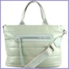 Női kézitáska pufidzseki anyagból, műbőr, zöld lupusbag-hu 4