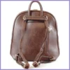 Női mini hátizsák (válltáskaként is hordható), elöl nagy zseb, műbőr, barna lupusbag-hu 3