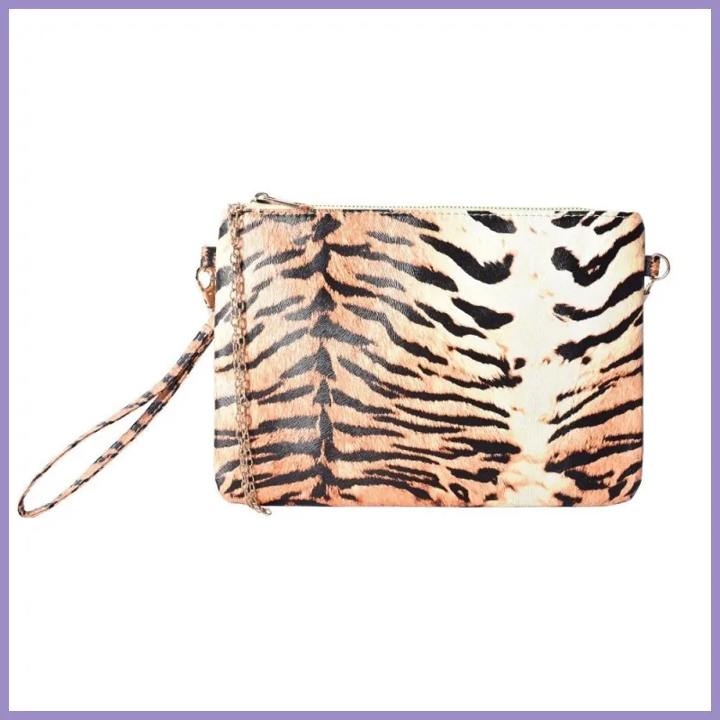 Női partitáska, állatmintás, műbőr, narancs lupusbag-hu 1