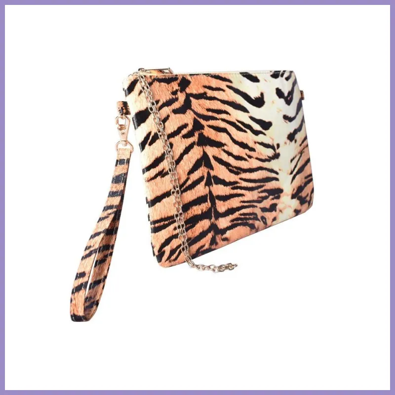 Női partitáska, állatmintás, műbőr, narancs lupusbag-hu 2