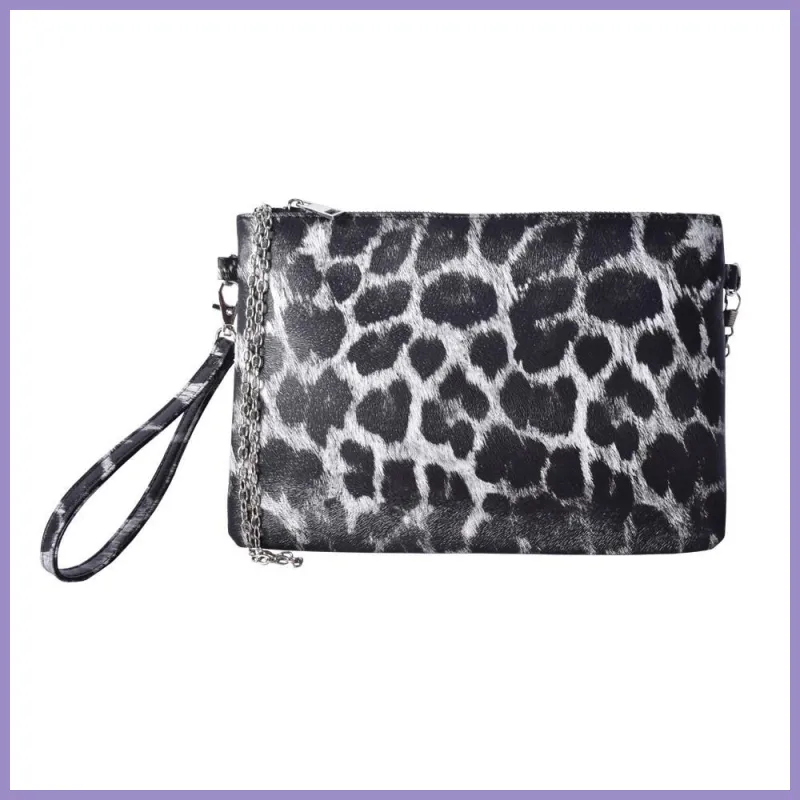 Női partitáska, állatmintás, műbőr, szürke lupusbag-hu 1