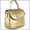 Női partitáska krokodilmintás, műbőr, arany lupusbag-hu 2