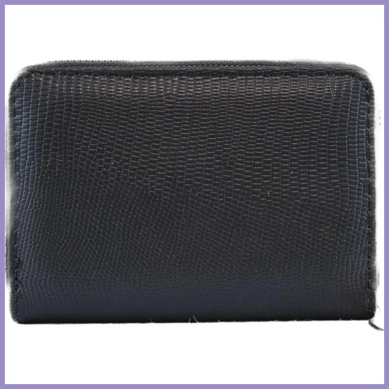 Női pénztárca kígyóbőr mintával, műbőr, fekete lupusbag-hu 1