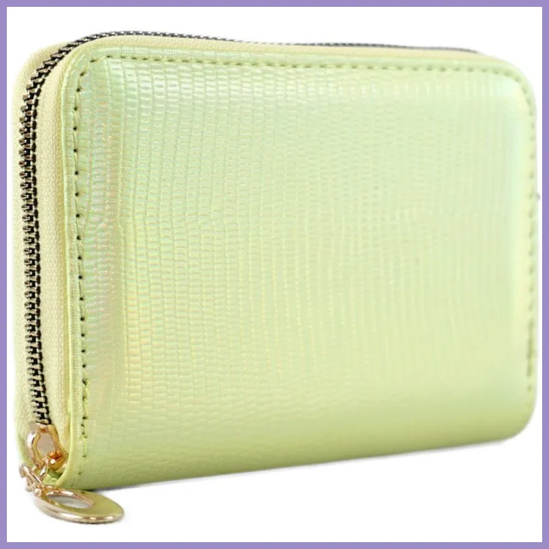 Női pénztárca kígyóbőr mintával, műbőr, zöld lupusbag-hu 2