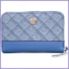 Női pénztárca négyzetes mintával, műbőr, kék lupusbag-hu 1