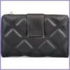 Női pénztárca steppent mintával, műbőr, fekete lupusbag-hu 1