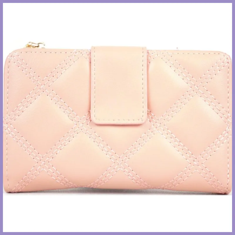 Női pénztárca steppent mintával, műbőr, rózsaszín lupusbag-hu 1