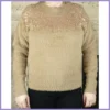 Női pulóver, flitteres, plüss, bézs lupusbag-hu 1