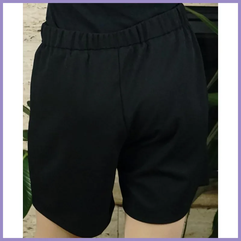 Női rövidnadrág elején zsebekkel, fekete lupusbag-hu 3