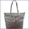 Női shopper válltáska elöl széles zsebbel, műbőr, szürke lupusbag-hu 1