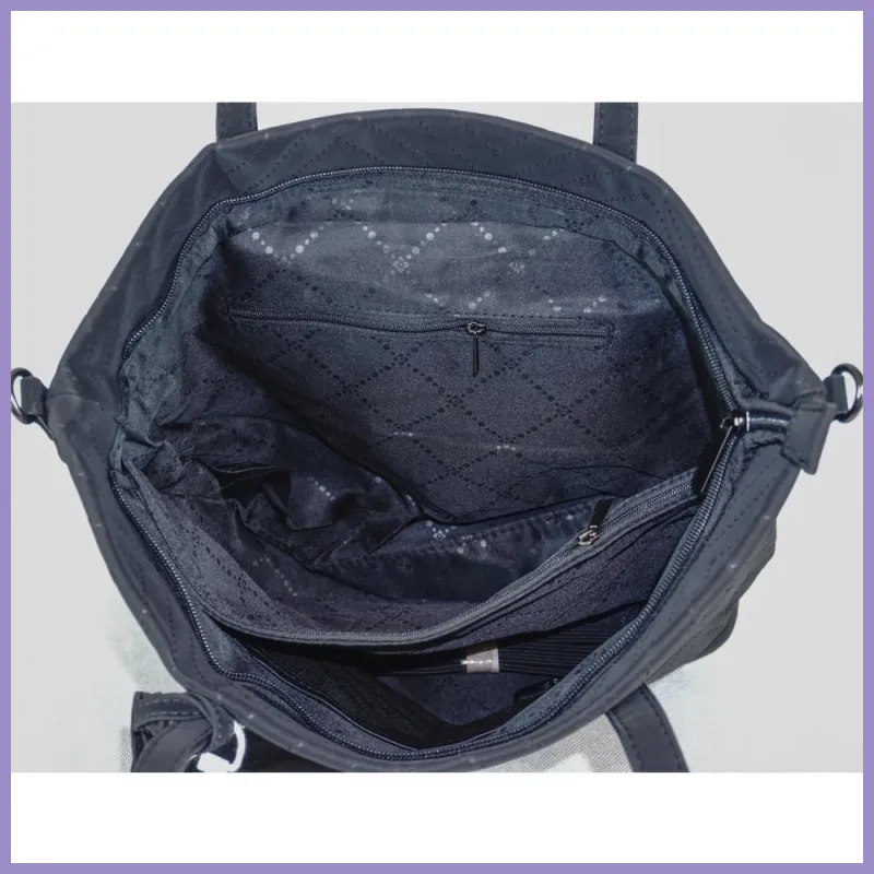 Női shopper válltáska lyuggatott V mintával, poliészter, piros lupusbag-hu 7