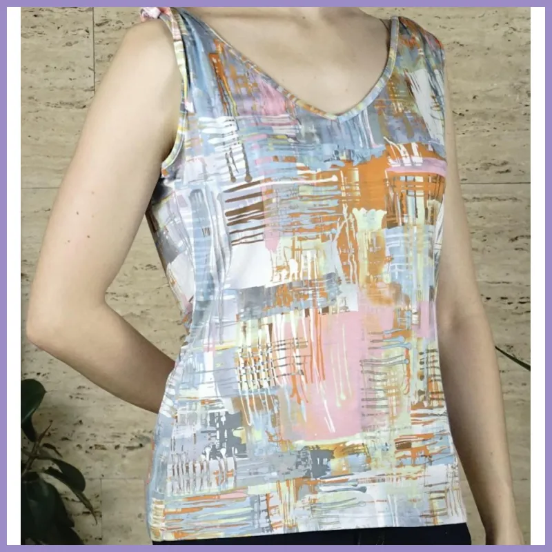 Női trikó színes mintás szürkés alapon lupusbag-hu 2