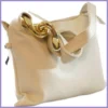 Női válltáska nagy láncszemmel, műbőr, bézs lupusbag-hu 2