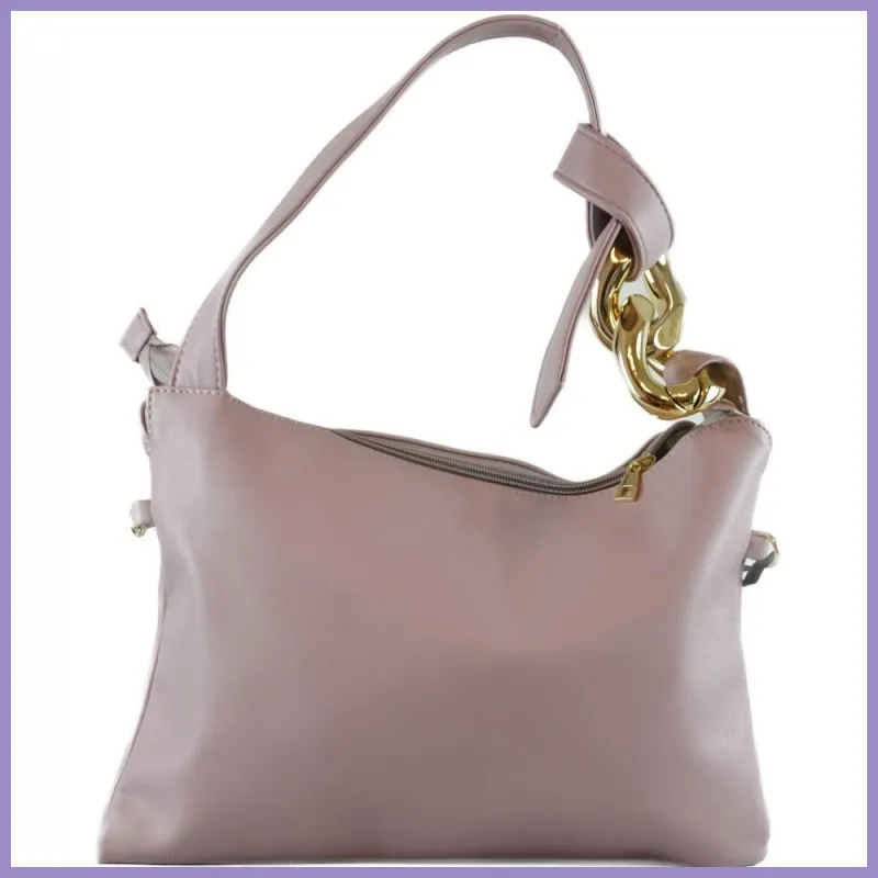 Női válltáska nagy láncszemmel, műbőr, lila lupusbag-hu 1