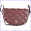 Silvia Rosa láncos női keresztpántos táska, puha steppelt, műbőr, bordó lupusbag-hu 2