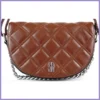 Silvia Rosa láncos női keresztpántos táska, puha steppelt, műbőr, kávébarna lupusbag-hu 2