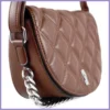 Silvia Rosa láncos női keresztpántos táska, puha steppelt, műbőr, kávébarna lupusbag-hu 3