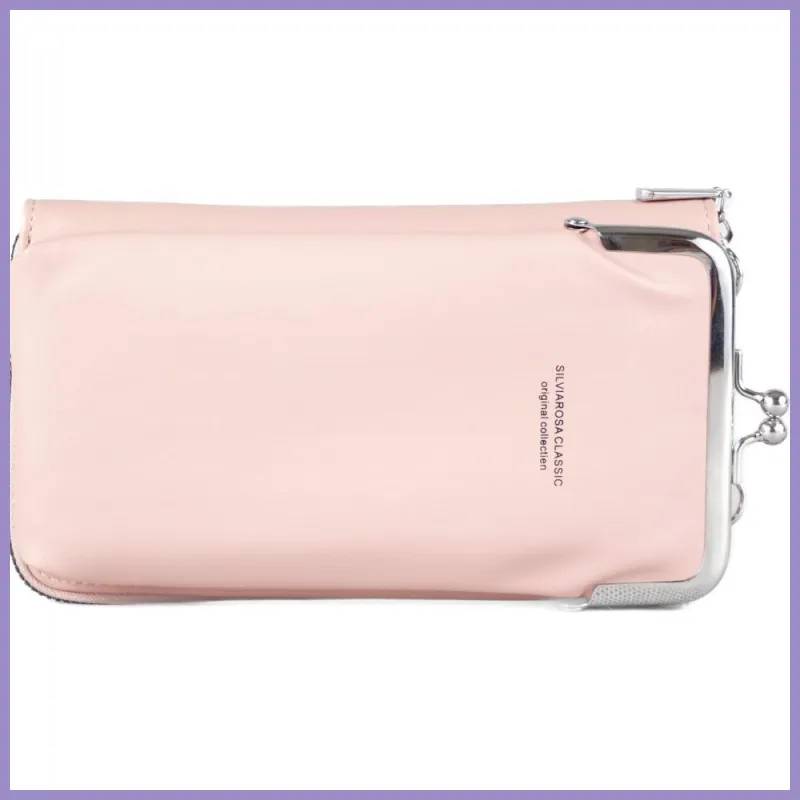 Silvia Rosa női pénztárca lecsatolható telefontartóval, műbőr, rózsaszín lupusbag-hu 1