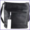 Silvia Rosa női válltáska elöl dupla zsebbel, műbőr, fekete lupusbag-hu 3