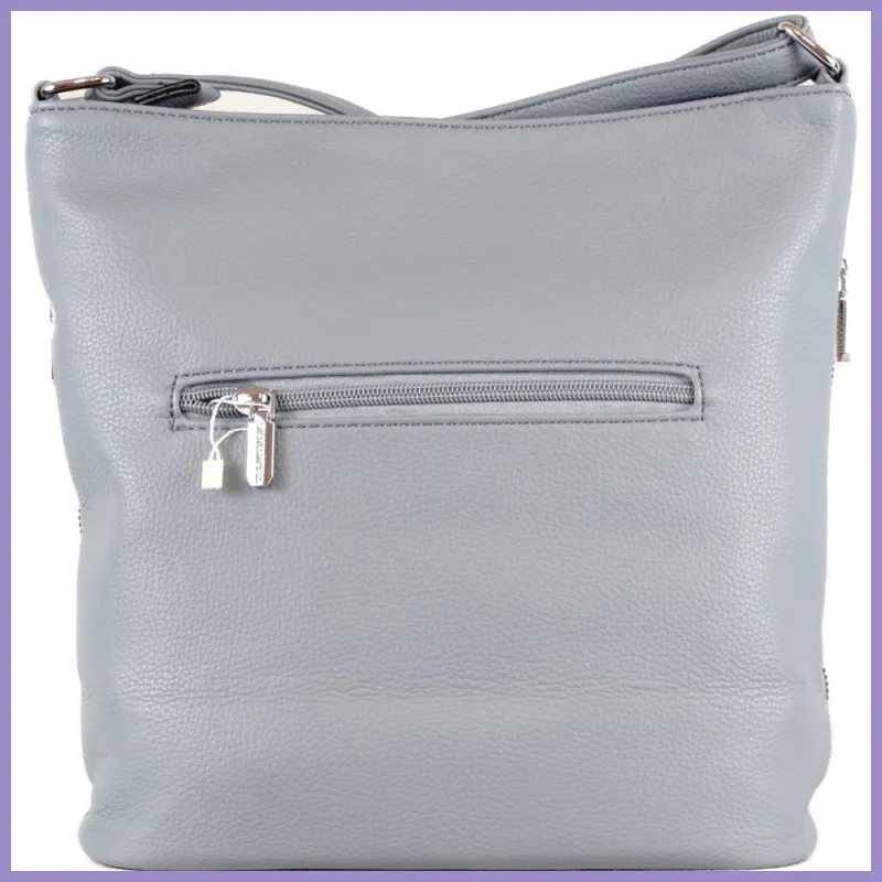 Silvia Rosa női válltáska hímzett pillangós mintával, műbőr, kék lupusbag-hu 3