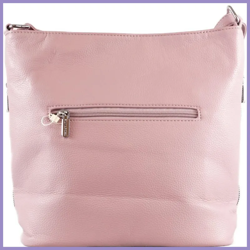 Silvia Rosa női válltáska hímzett pillangós mintával, műbőr, lila lupusbag-hu 3