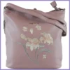 Silvia Rosa női válltáska hímzett virágmintával, műbőr, lila lupusbag-hu 1