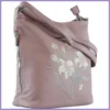 Silvia Rosa női válltáska hímzett virágmintával, műbőr, lila lupusbag-hu 2