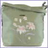 Silvia Rosa női válltáska hímzett virágmintával, műbőr, zöld lupusbag-hu 1