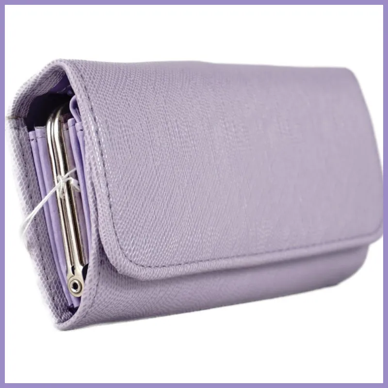 Sok rekeszes patentos női pénztárca, műbőr, lila lupusbag-hu 2