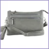 Tripla rekeszes keresztpántos kistáska keskeny pánttal, műbőr, szürke lupusbag-hu 1