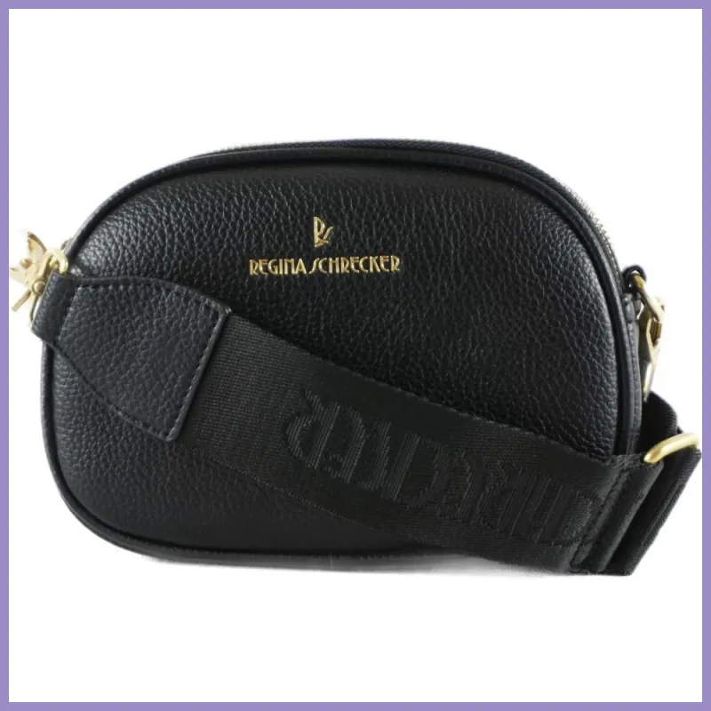 Tripla rekeszes keresztpántos kistáska széles pánttal, műbőr, fekete lupusbag-hu 1