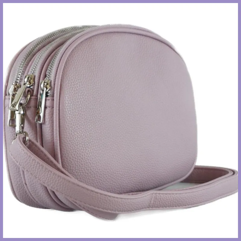 Tripla rekeszes női oldaltáska, műbőr, lila lupusbag-hu 2