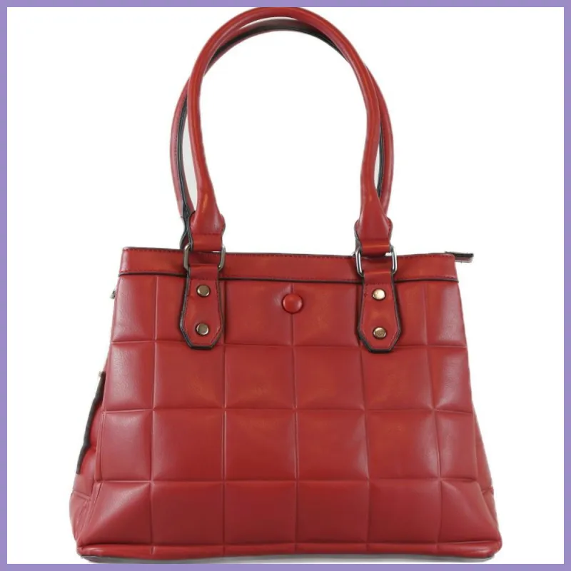 Tripla rekeszes női válltáska, műbőr, piros lupusbag-hu 1