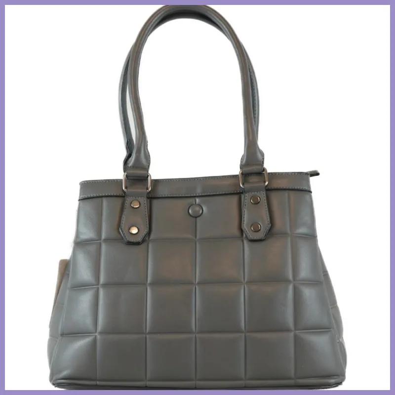 Tripla rekeszes női válltáska, műbőr, szürke lupusbag-hu 1