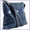 VIA55 divatos női keresztpántos kistáska, rostbőr, kék lupusbag-hu 2