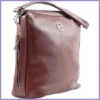 VIA55 egyszerű női válltáska, rostbőr, barna lupusbag-hu 2