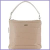 VIA55 egyszerű női válltáska, rostbőr, bézs lupusbag-hu 1