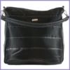 VIA55 egyszerű női válltáska, rostbőr, fekete lupusbag-hu 2