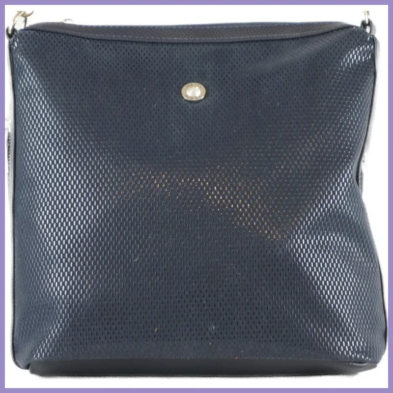 VIA55 egyszerű női válltáska, rostbőr, kék lupusbag-hu 2