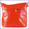 VIA55 egyszerű női válltáska, rostbőr, piros lupusbag-hu 4