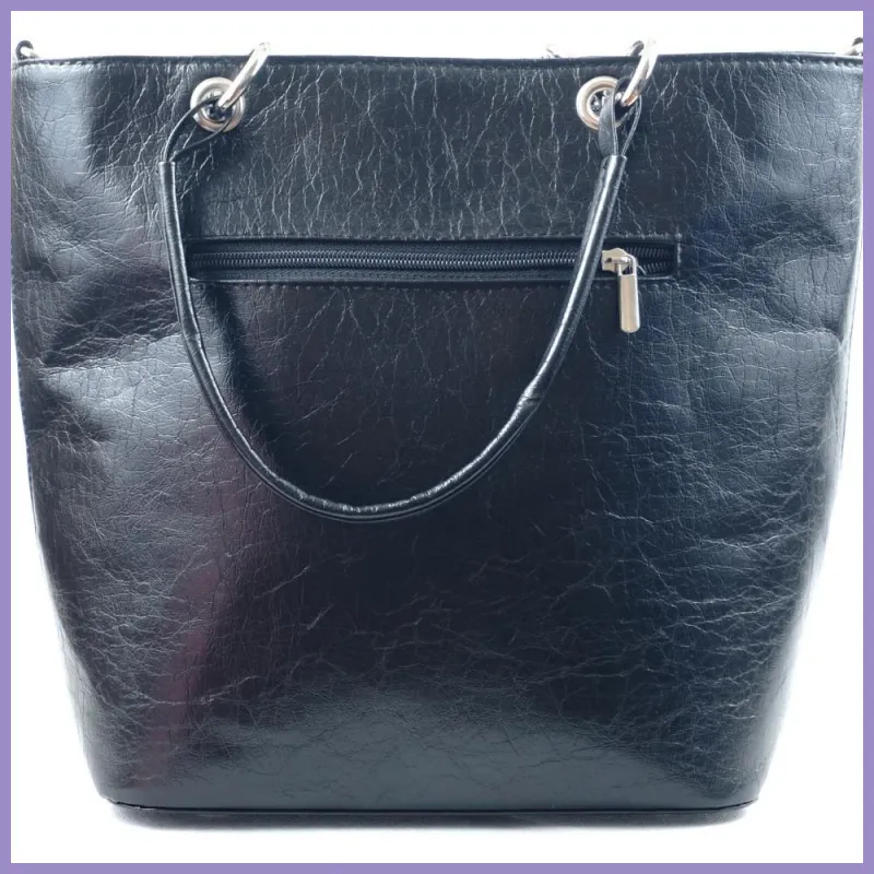 VIA55 elegáns kígyóbőr mintás női kézitáska merev fazonban, rostbőr, kék lupusbag-hu 4