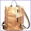 VIA55 női hátitáska, középen nyíló, rostbőr, arany lupusbag-hu 3